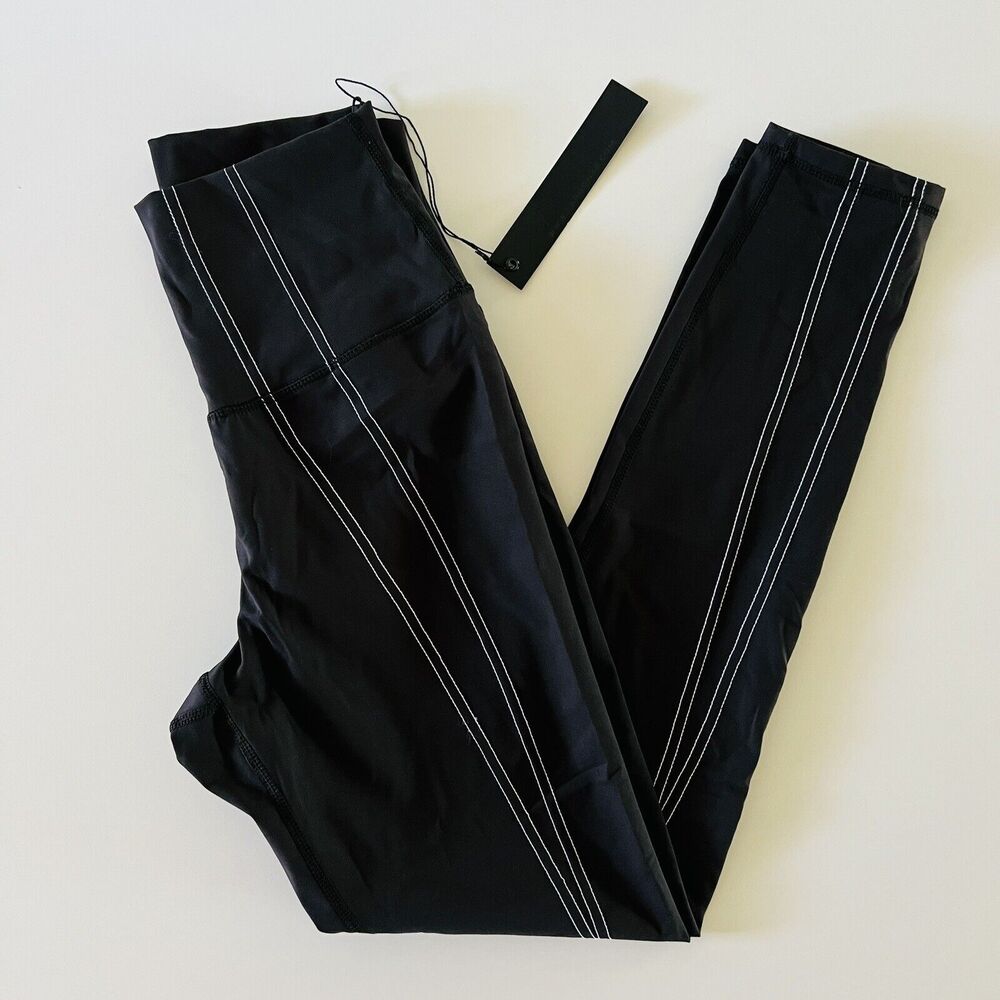CARBON38 Black Contrast Stitch High Rise 7/8 Leggings - S